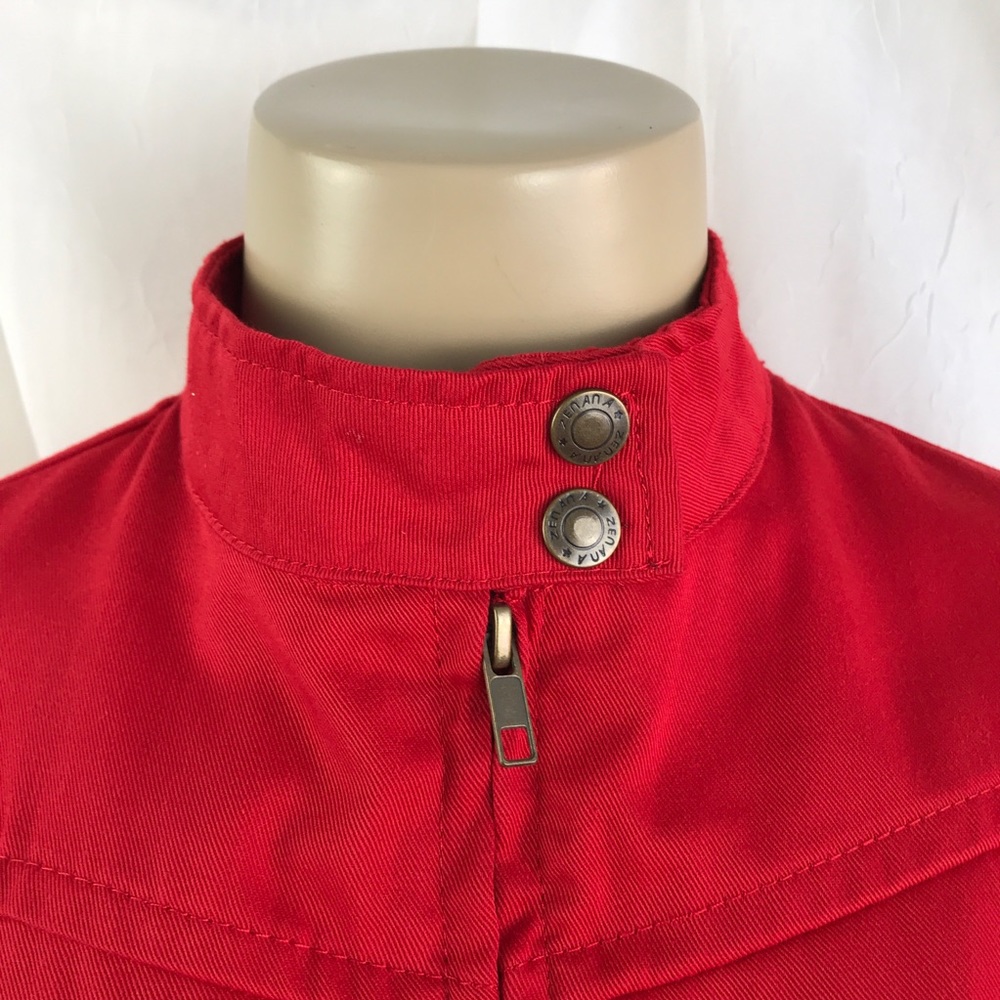 🚫SOLD🚫 Red Racer Style Sleek Zip-Up Jacket w/ - Picture 4 of 16